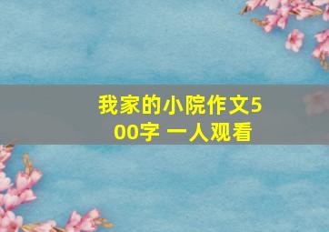 我家的小院作文500字 一人观看